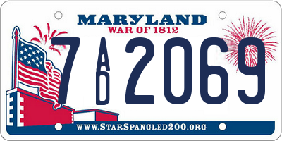 MD license plate 7AD2069
