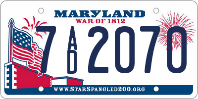 MD license plate 7AD2070