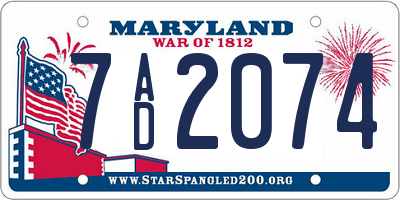 MD license plate 7AD2074