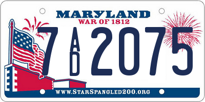MD license plate 7AD2075