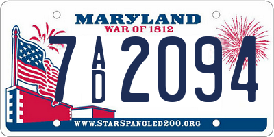 MD license plate 7AD2094