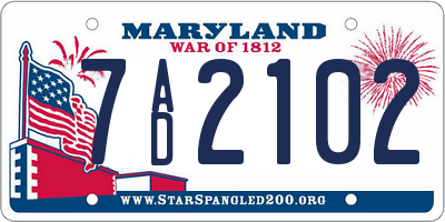 MD license plate 7AD2102