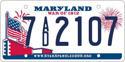 MD license plate 7AD2107