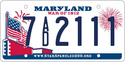 MD license plate 7AD2111