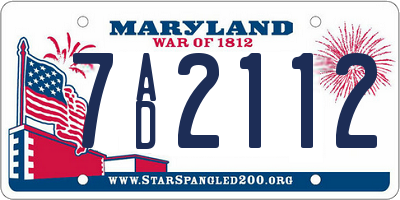 MD license plate 7AD2112