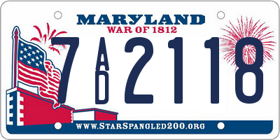 MD license plate 7AD2118