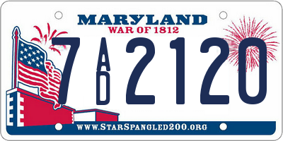 MD license plate 7AD2120