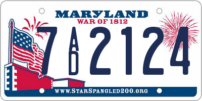MD license plate 7AD2124