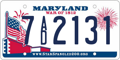 MD license plate 7AD2131