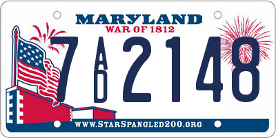MD license plate 7AD2148