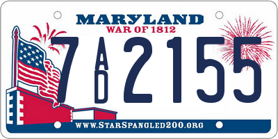 MD license plate 7AD2155