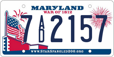 MD license plate 7AD2157