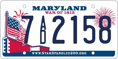 MD license plate 7AD2158