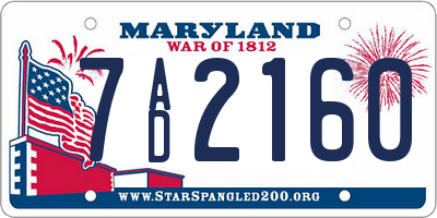 MD license plate 7AD2160