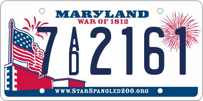 MD license plate 7AD2161