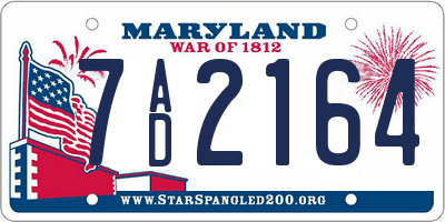 MD license plate 7AD2164