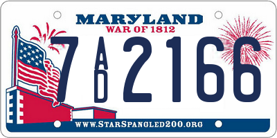MD license plate 7AD2166