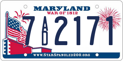 MD license plate 7AD2171