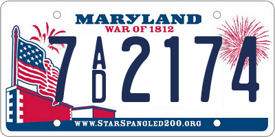 MD license plate 7AD2174