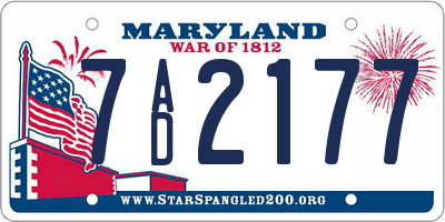 MD license plate 7AD2177