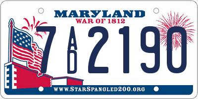 MD license plate 7AD2190