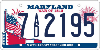 MD license plate 7AD2195
