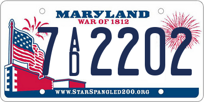 MD license plate 7AD2202