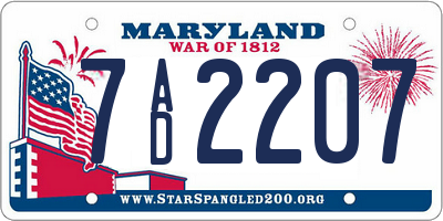 MD license plate 7AD2207