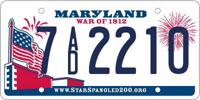 MD license plate 7AD2210