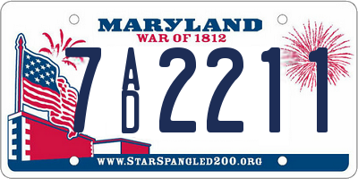 MD license plate 7AD2211