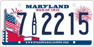 MD license plate 7AD2215