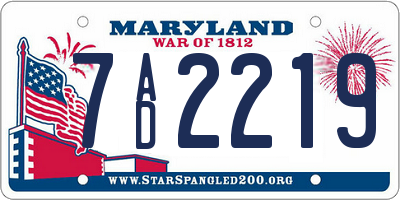 MD license plate 7AD2219