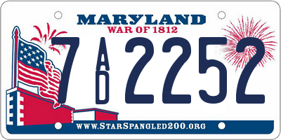 MD license plate 7AD2252