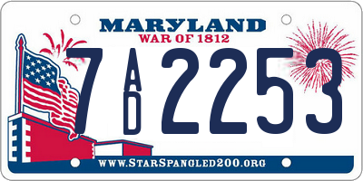 MD license plate 7AD2253