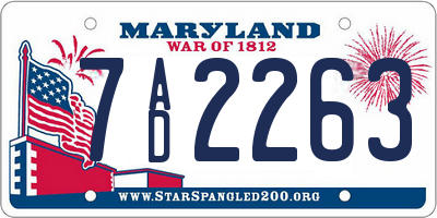 MD license plate 7AD2263