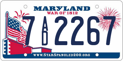 MD license plate 7AD2267
