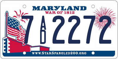 MD license plate 7AD2272