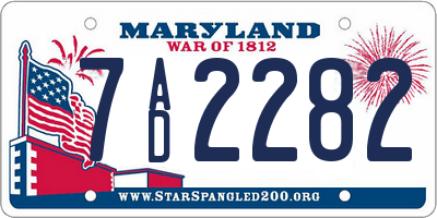 MD license plate 7AD2282