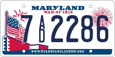 MD license plate 7AD2286