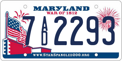MD license plate 7AD2293