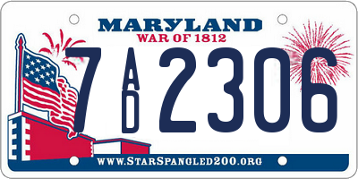 MD license plate 7AD2306