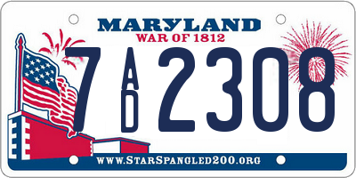MD license plate 7AD2308