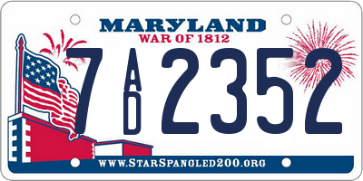 MD license plate 7AD2352