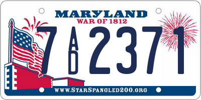 MD license plate 7AD2371