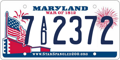 MD license plate 7AD2372