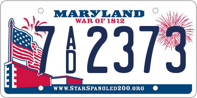 MD license plate 7AD2373