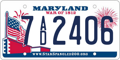 MD license plate 7AD2406
