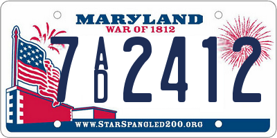 MD license plate 7AD2412