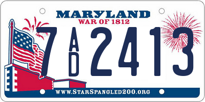 MD license plate 7AD2413