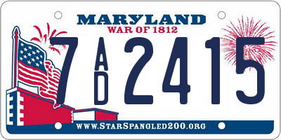 MD license plate 7AD2415
